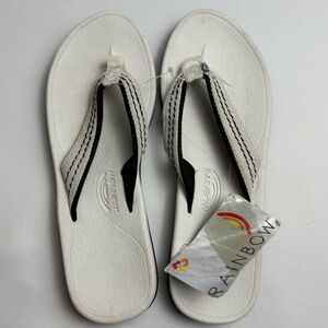 Rainbow Classic White Escape Suede Sandals with Black Detail